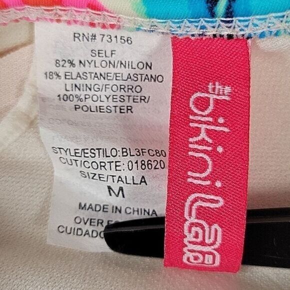 Bikini Lab Juniors' Back to Tropicali Banded Triangle Top Sz M - Picture 6 of 9